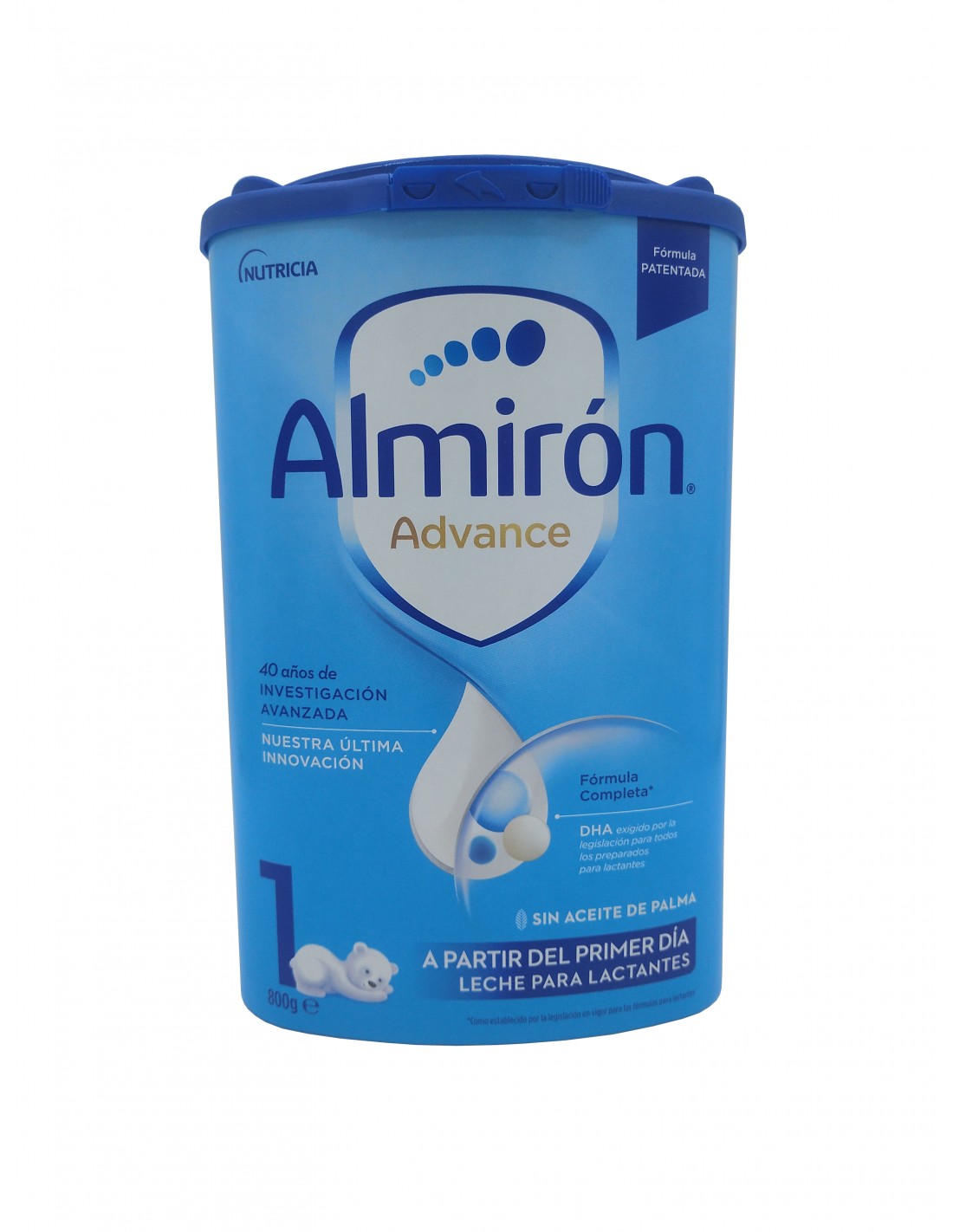 Leche infantil para lactantes desde el primer día en polvo Almirón Advance 1  sin aceite de palma lata 800 g.